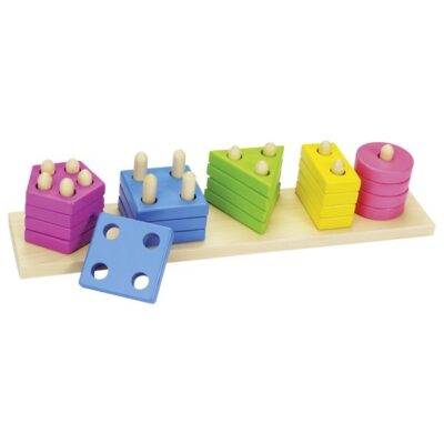Drewniana układanka kształty i kolory Montessori Goki