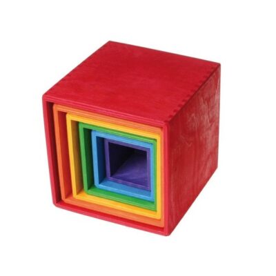 Zestaw drewnianych pudełek w intensywnych kolorach | Grimm's