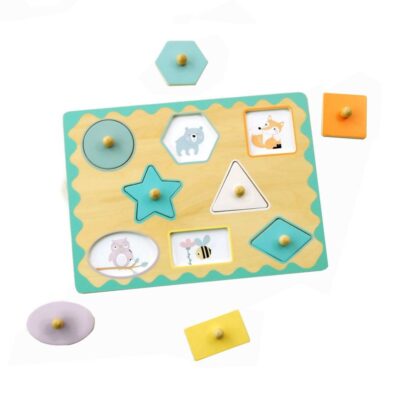 Pastelowa układanka z uchwytami Kształty | AdamToys