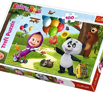 Puzzle 100 elementów - Masza i Niedźwiedź, Przyjaciele | Trefl