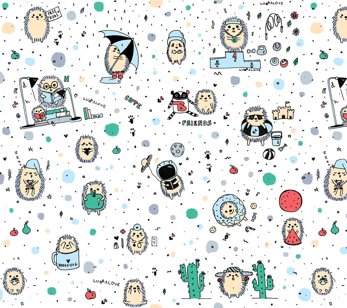 Kołderka niemowlaka i starszaka Jeże Niebieskie | Lullalove - obrazek 2