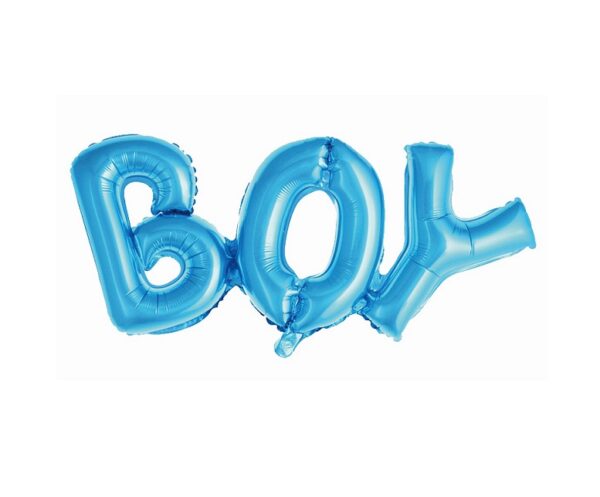 Balon foliowy Napis BOY, niebieski, 71 cm