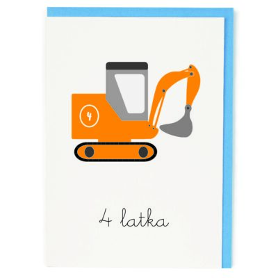 Kartka okolicznościowa 4 Latka Koparka