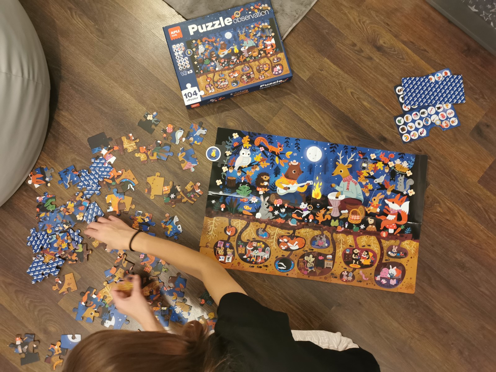 Puzzle obserwacyjne Las 104el | Apli Kids - obrazek 3