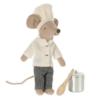 Myszka Kucharz z akcesoriami - Chef mouse w. soup pot and spoon | Maileg