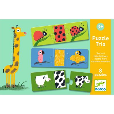 Puzzle TRIO - Ubierz zwierzątko | Djeco