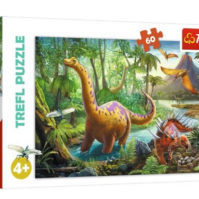 Puzzle 60 elementów - Wędrówki dinozaurów | Trefl