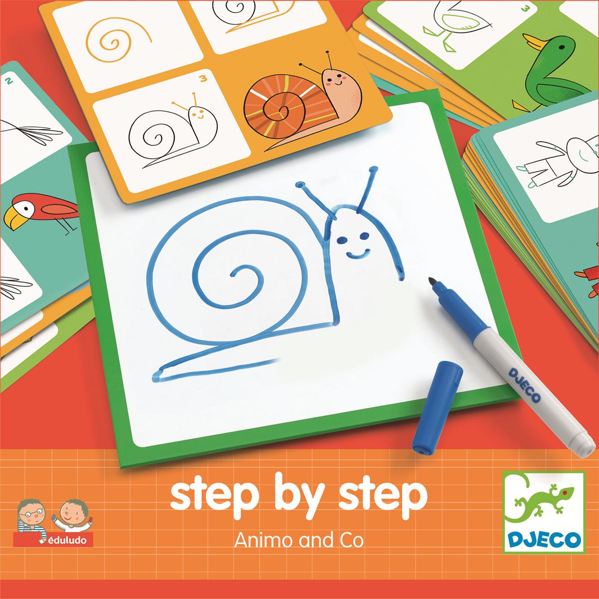 Zestaw do nauki rysowania krok po kroku Zwierzątka | Djeco