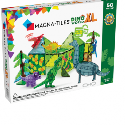 Klocki Magnetyczne Dino World XL 50 el | Magna-Tiles