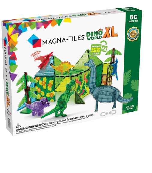 Klocki Magnetyczne Dino World XL 50 el | Magna-Tiles