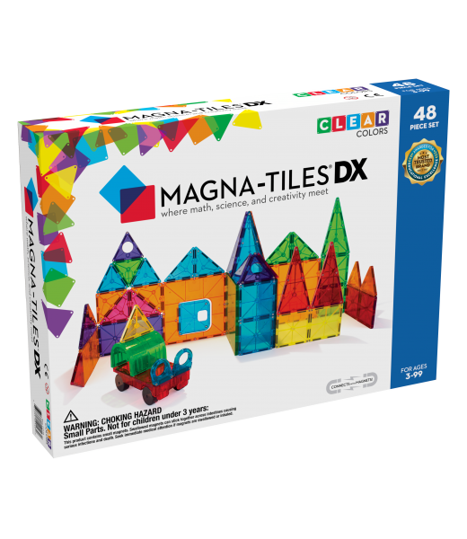 Klocki Magnetyczne Clear Colors 48 elementów Deluxe Set | Magna-Tiles
