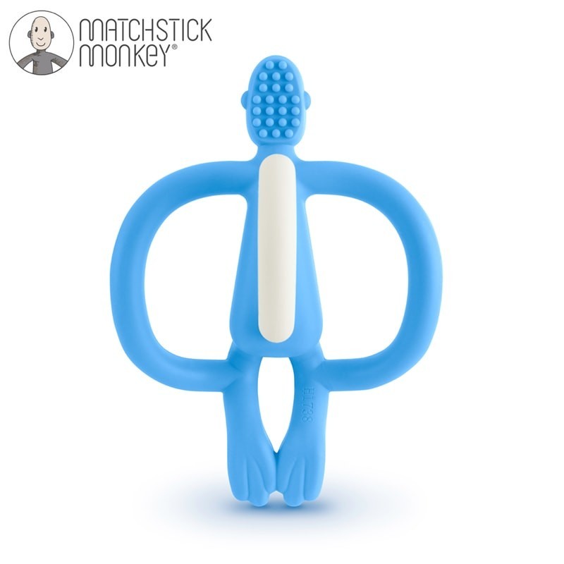 Gryzak masujący ze szczoteczką Light Blue | Matchstick Monkey - obrazek 3