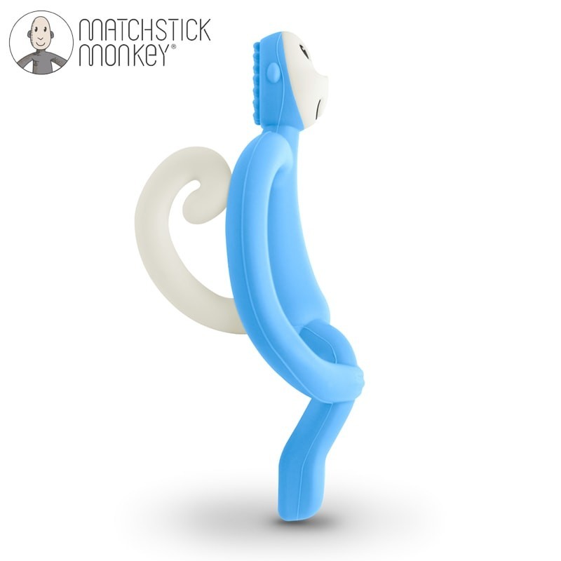 Gryzak masujący ze szczoteczką Light Blue | Matchstick Monkey - obrazek 2