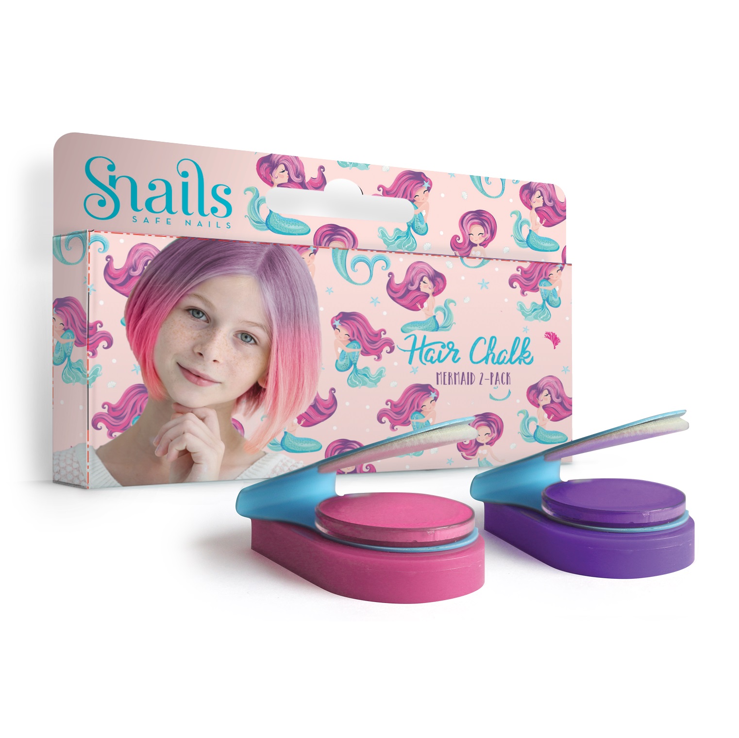 Zmywalne kredy do włosów Hair Chalk 2 szt Snails - Mermaid