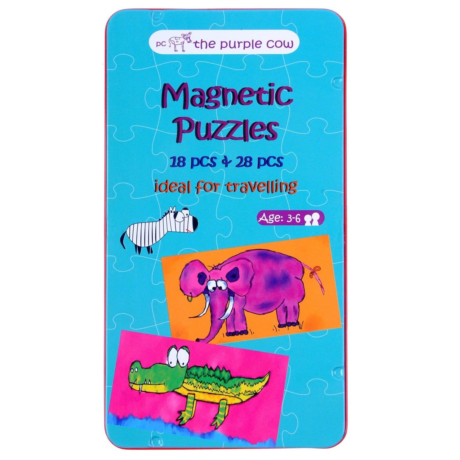 Podróżna gra magnetyczna - puzzle Zwierzaki | The Purple Cow