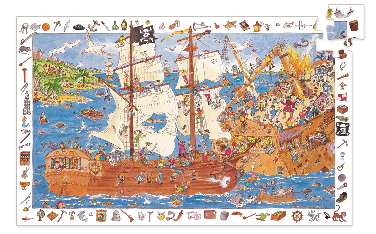 Puzzle Obserwacyjne Piraci 100 el Djeco