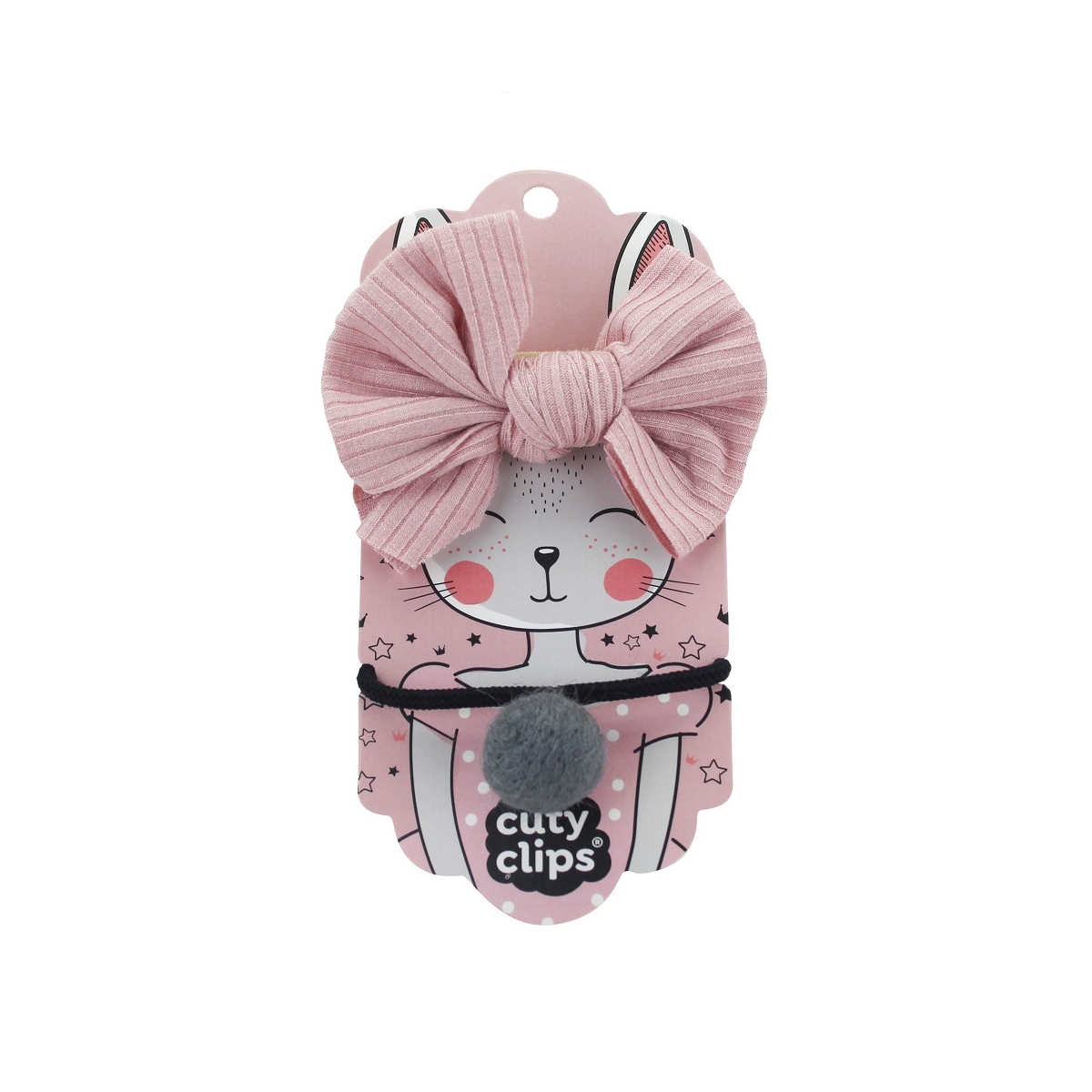 Zestaw gumka z opaską bezuciskową Cuty Clips Snails - Boss Bunny Pink