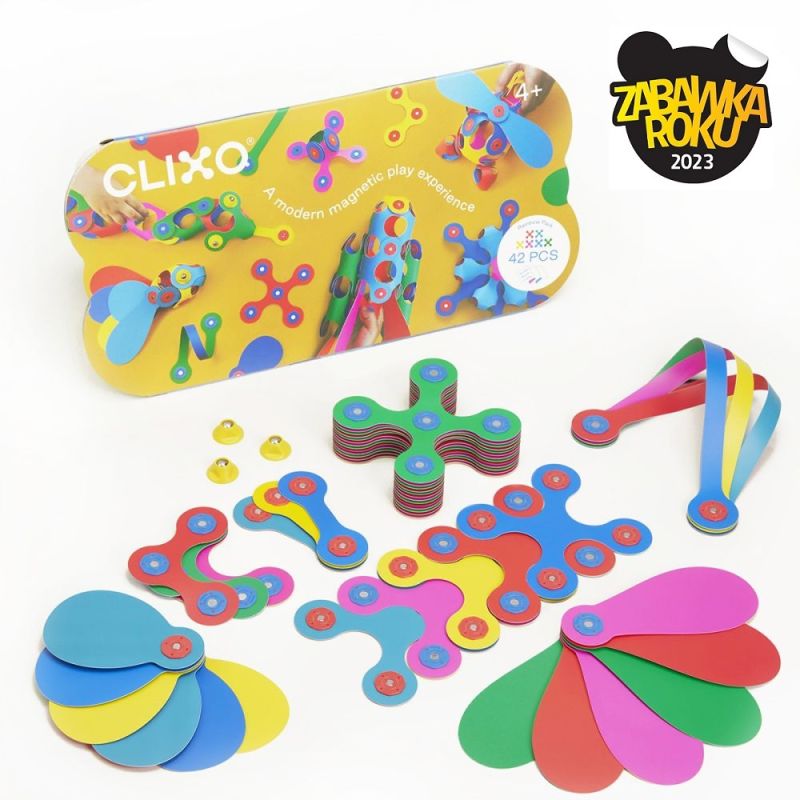 Clixo Rainbow Pack układanka magnetyczna 42 szt