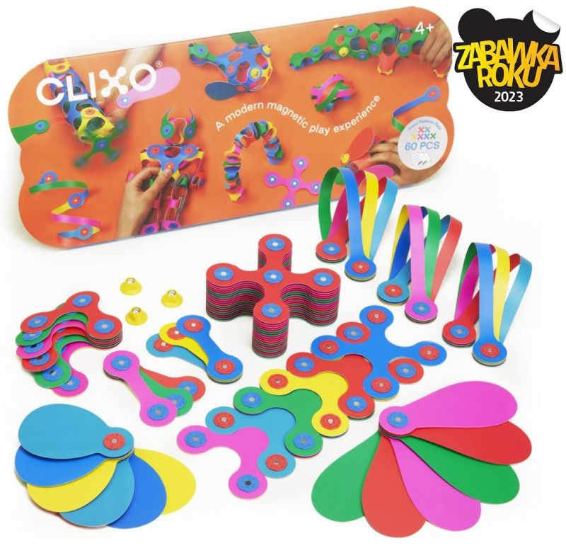 Clixo Rainbow Super Pack układanka magnetyczna 60szt
