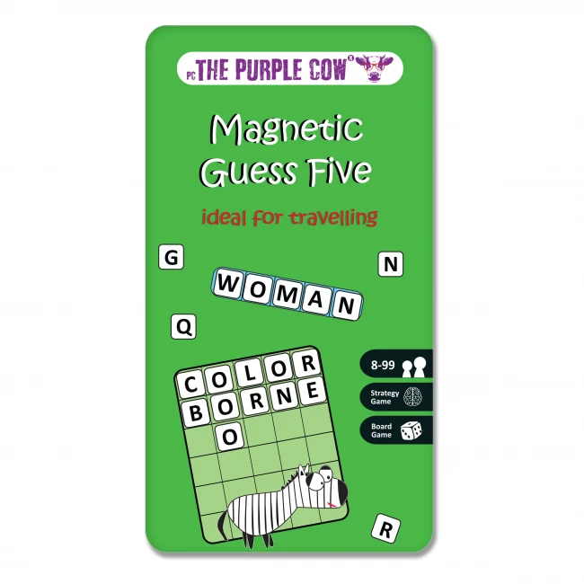 Podróżna gra magnetyczna Zgadnij pięć  -The Purple Cow
