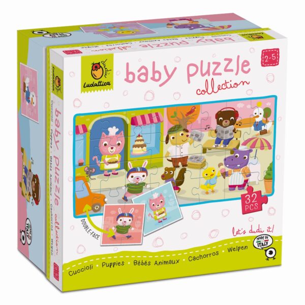 Baby puzzle dwustronne puzzle dla najmłodszych Małe zwierzątka Ludattica