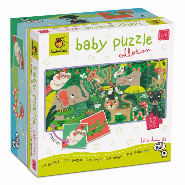Baby puzzle dwustronne puzzle dla najmłodszych Dżungla Ludattica