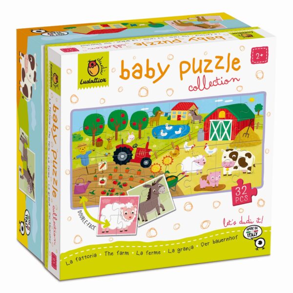 Baby puzzle dwustronne puzzle dla najmłodszych Farma Ludattica