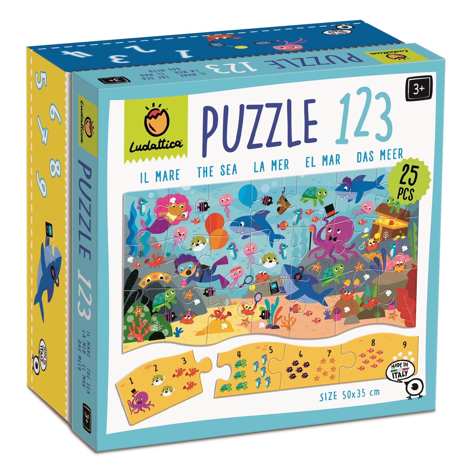 123 puzzle matematyczne dla najmłodszych Morze  Ludattica