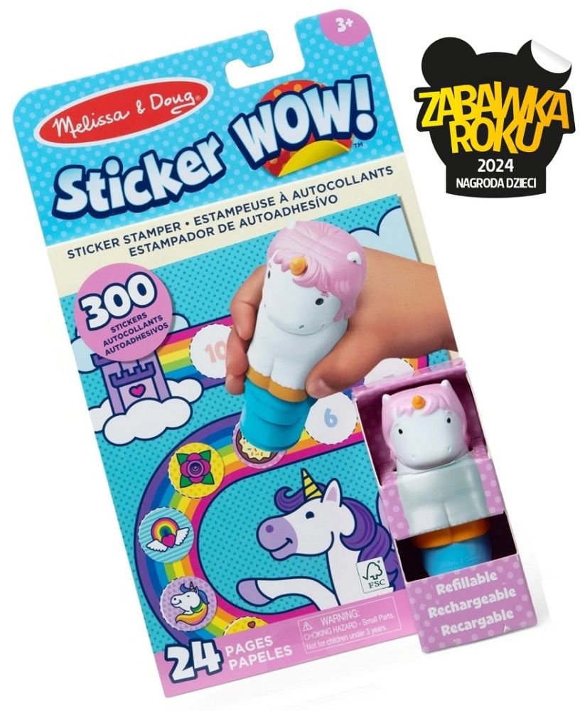 Sticker WOW Jednorożec - stempelki z naklejkami | Melissa&Doug