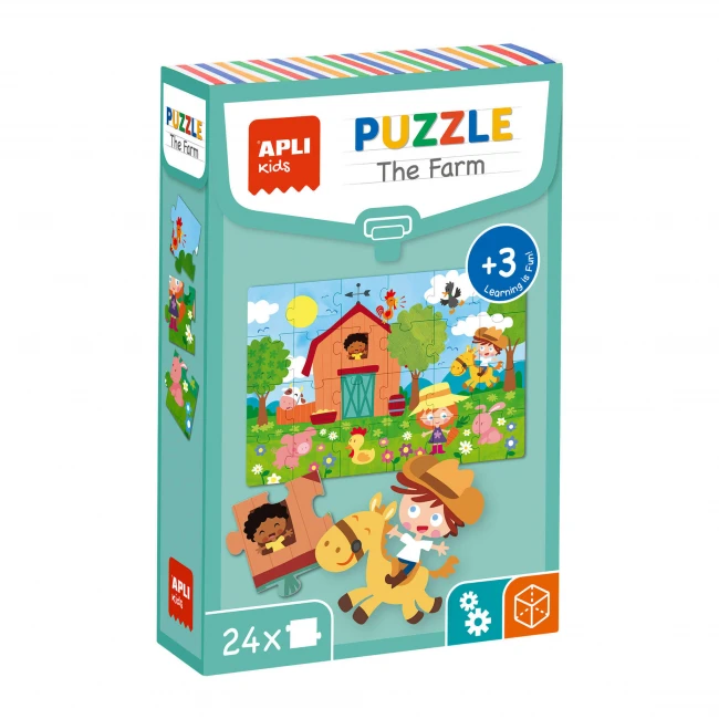 Puzzle edukacyjne 24 elementy  -Farma Apli Kids