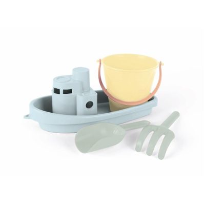 Zestaw do piasku z dużą łódką pastel blue Dantoy