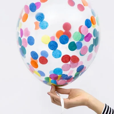 Balony z okrągłym konfetti, 30cm, mix