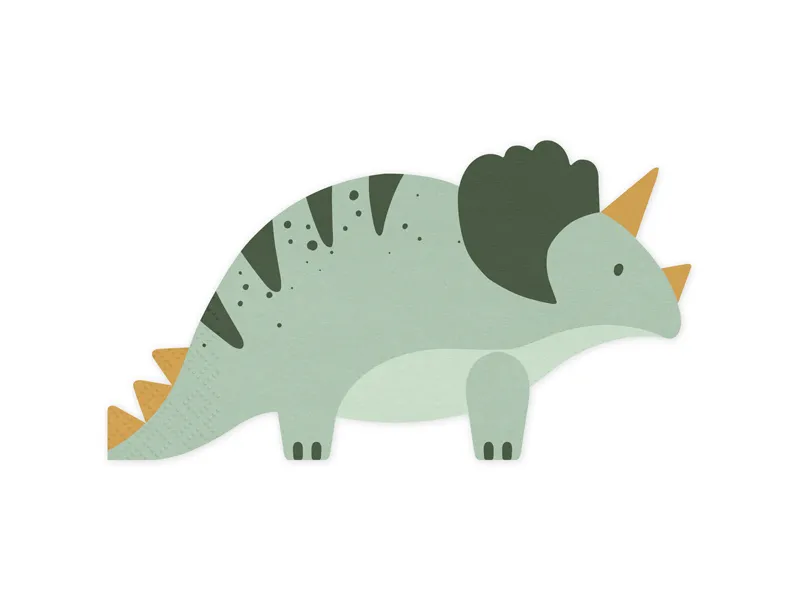 Serwetki Triceratops, 18x10 cm, mix 12szt