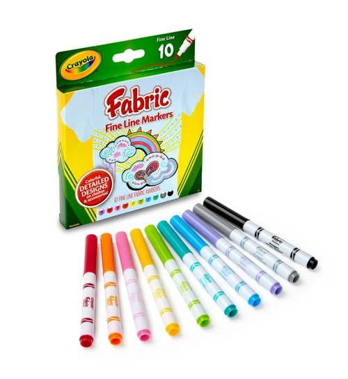 Flamastry do tkanin zmywalne 10 kolorów CRAYOLA