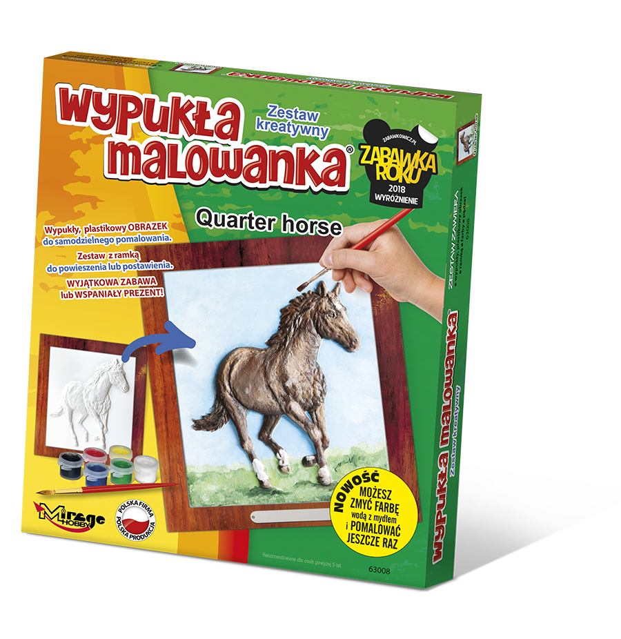 Wypukła kolorowanka konie -Quarter horse