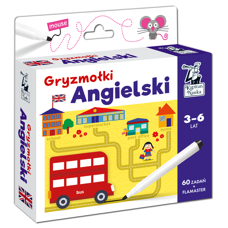 Kapitan Nauka. Angielski. Gryzmołki 3-6lat