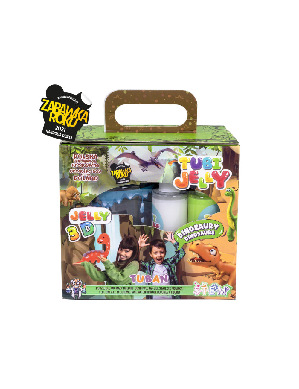 Zestaw Tubi Jelly Tuban Dinozaury 6 kolorów + akwarium
