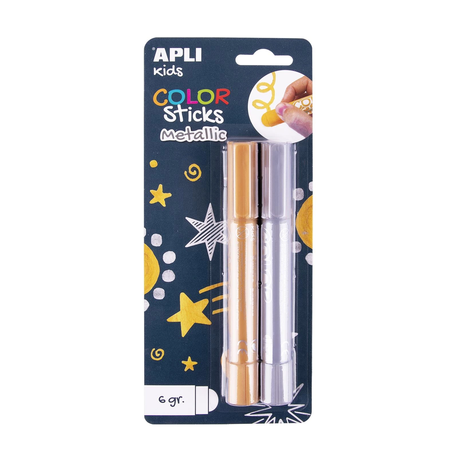 Farby w kredce  Metaliczne 2 kolory | Apli Kids