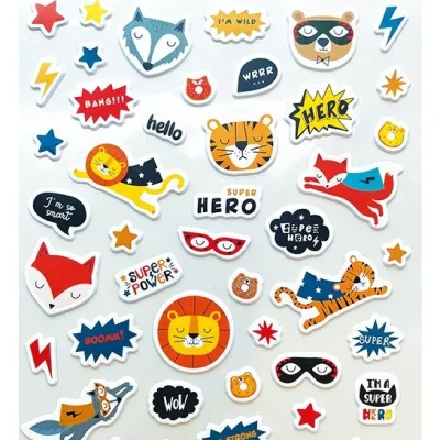Naklejki puffy kids Bebe Superhero 50szt