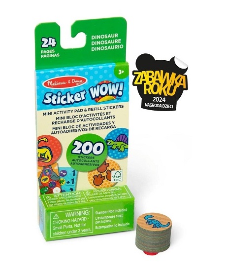 Naklejki Dino  z mini książeczką - uzupełnienie Sticker WOW! | Melissa & Doug