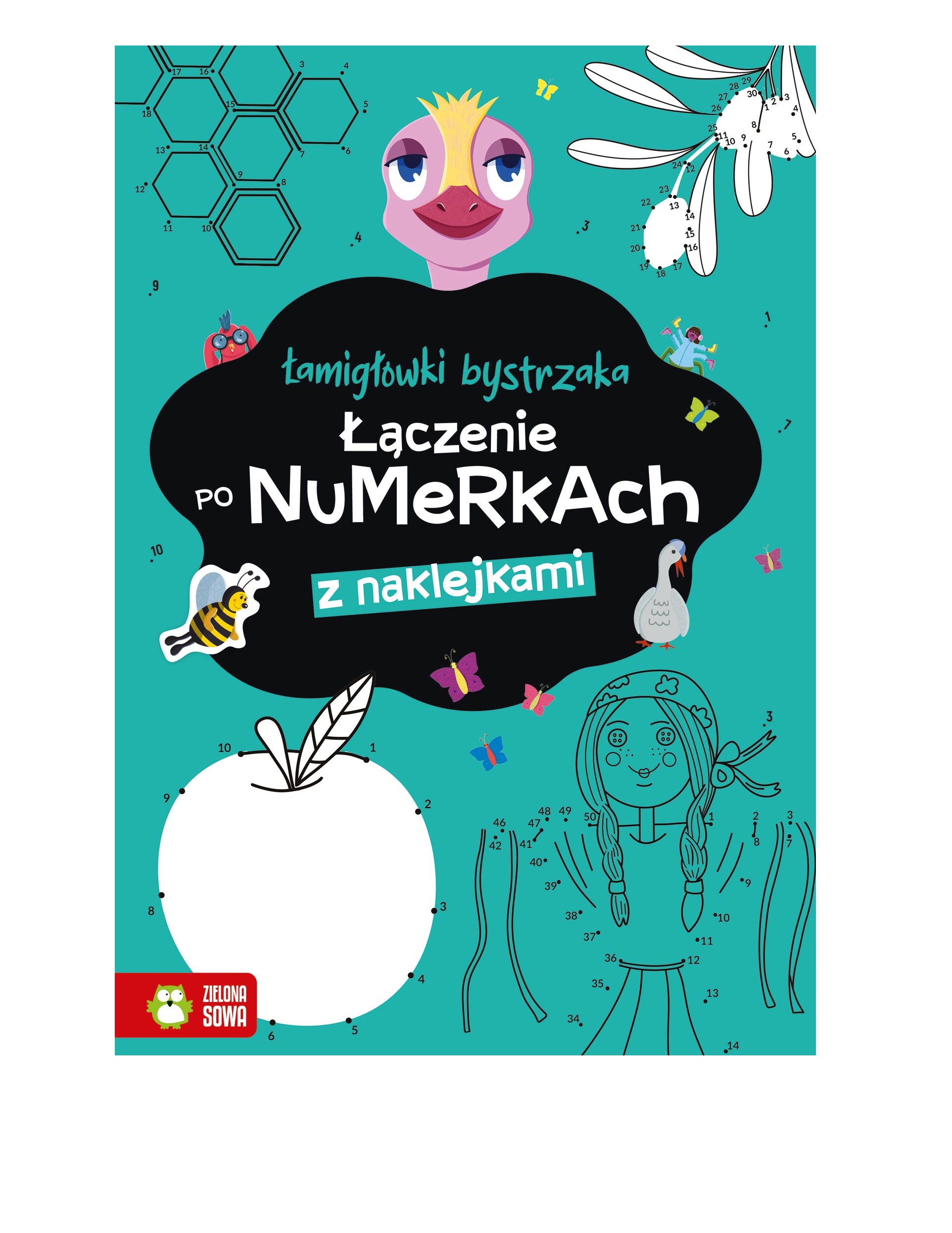 Łamigłówki bystrzaka Łączenie po numerkach z naklejkami