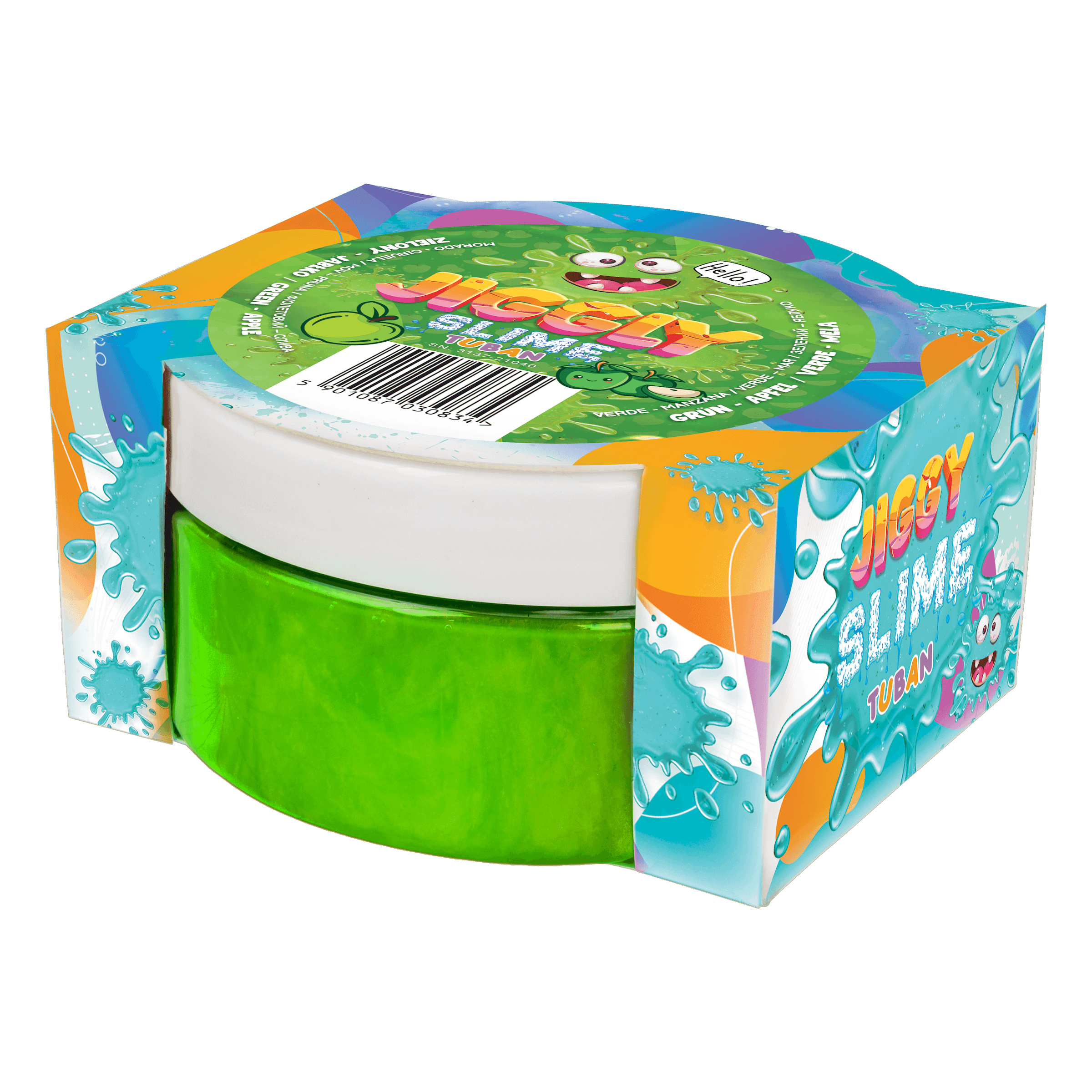 Jiggly slime zielony jabłko 200g | Tuban