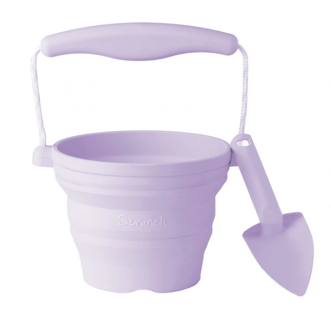 Silikonowe Mini Wiaderko z łopatką  Scrunch - Lila