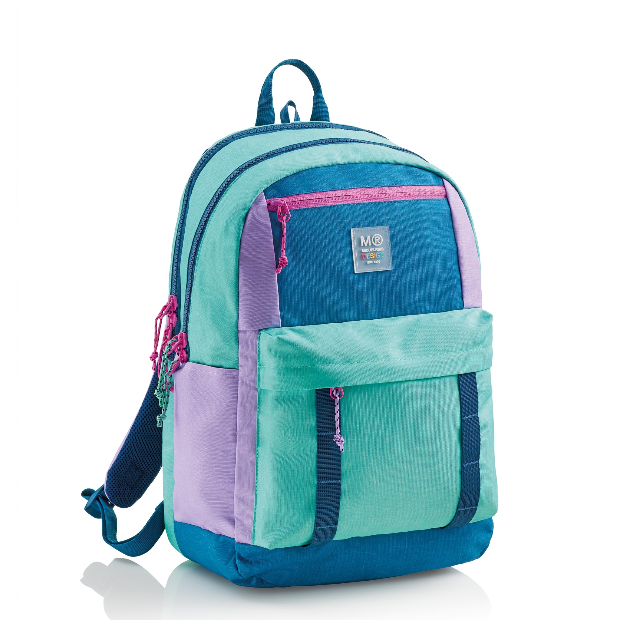 Plecak szkolny trzykomorowy A4 Amsterdam Miquelrius - Rider Purple 28L