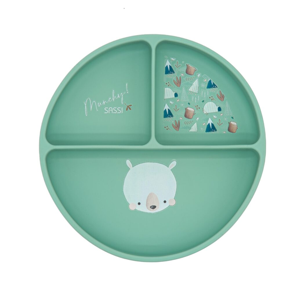 Talerz silikonowy z przyssawką Miś SASSI