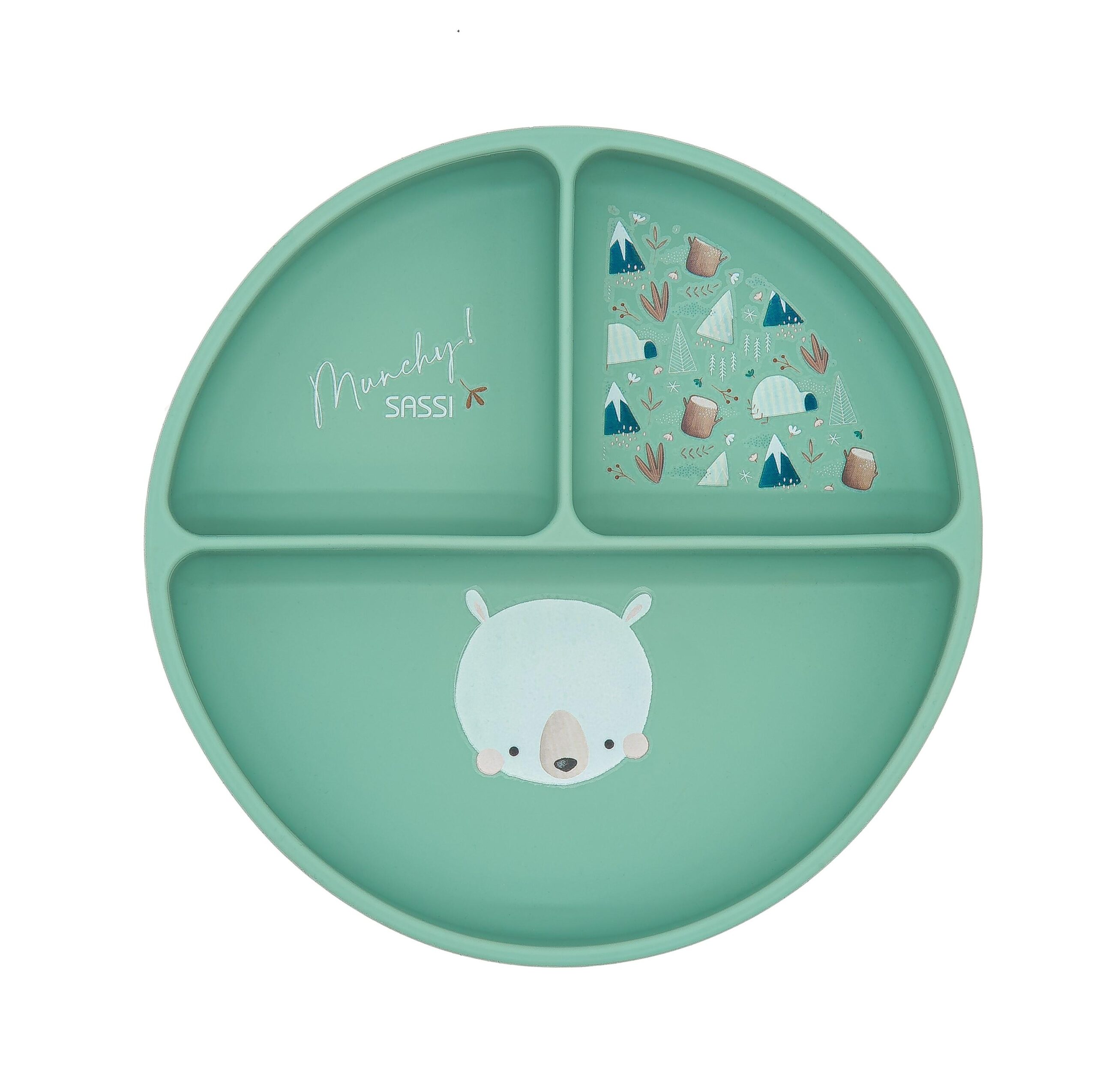 Talerz silikonowy z przyssawką Miś SASSI