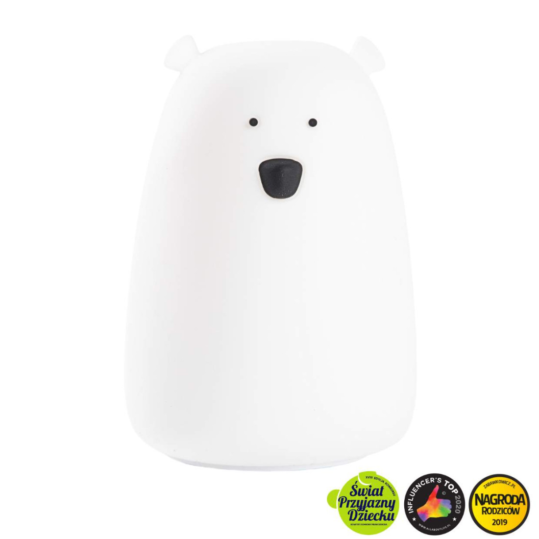 Miś Duży Lampka Silikonowa Biała