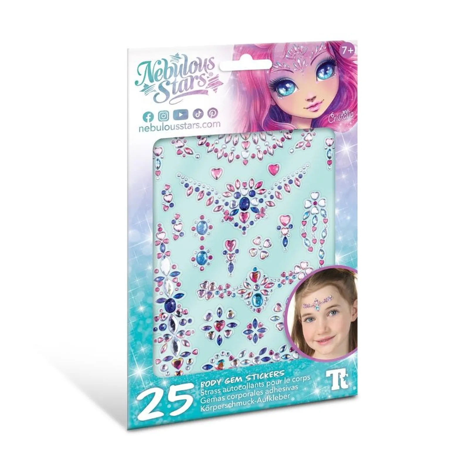Kryształowe tatuaże samoprzylepne Cristalia Nebulous Stars