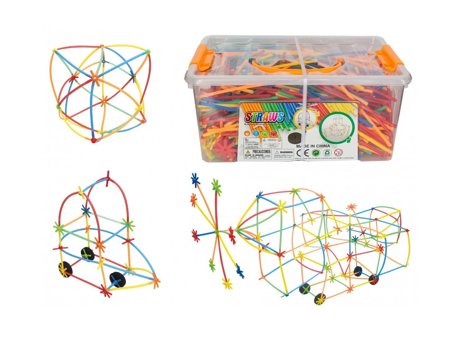 Klocki słomki MIDI 1000 elementów