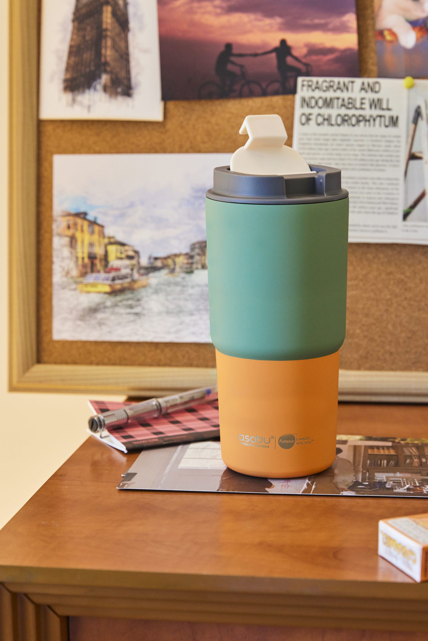 Kubek termiczny Pick Me Up Asobu – pastelowy zielony 650 ml